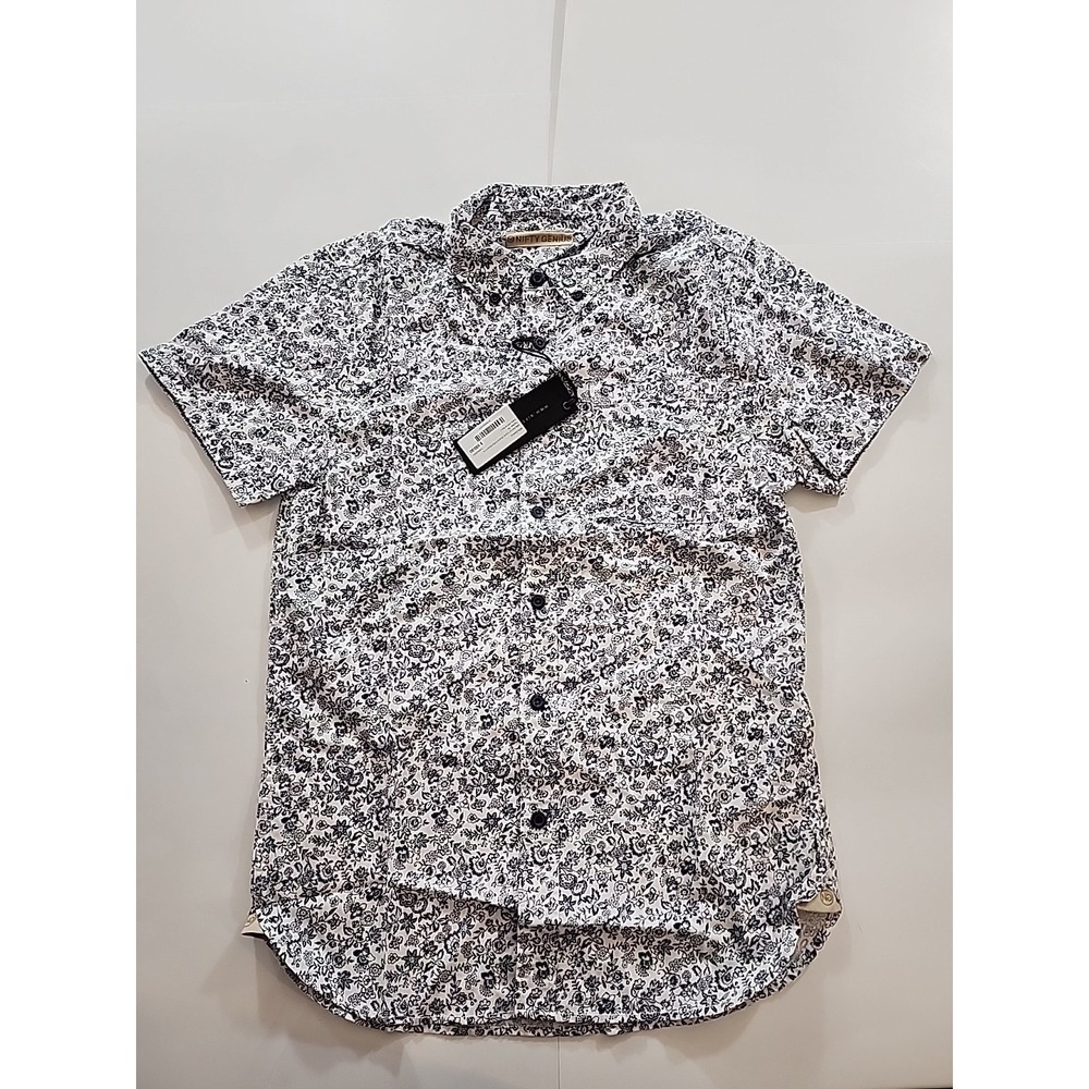 NWT Men's Nifty Genius Short Sleeve Paisley Shirt‎ S Button Down Sz XS MSRP $100